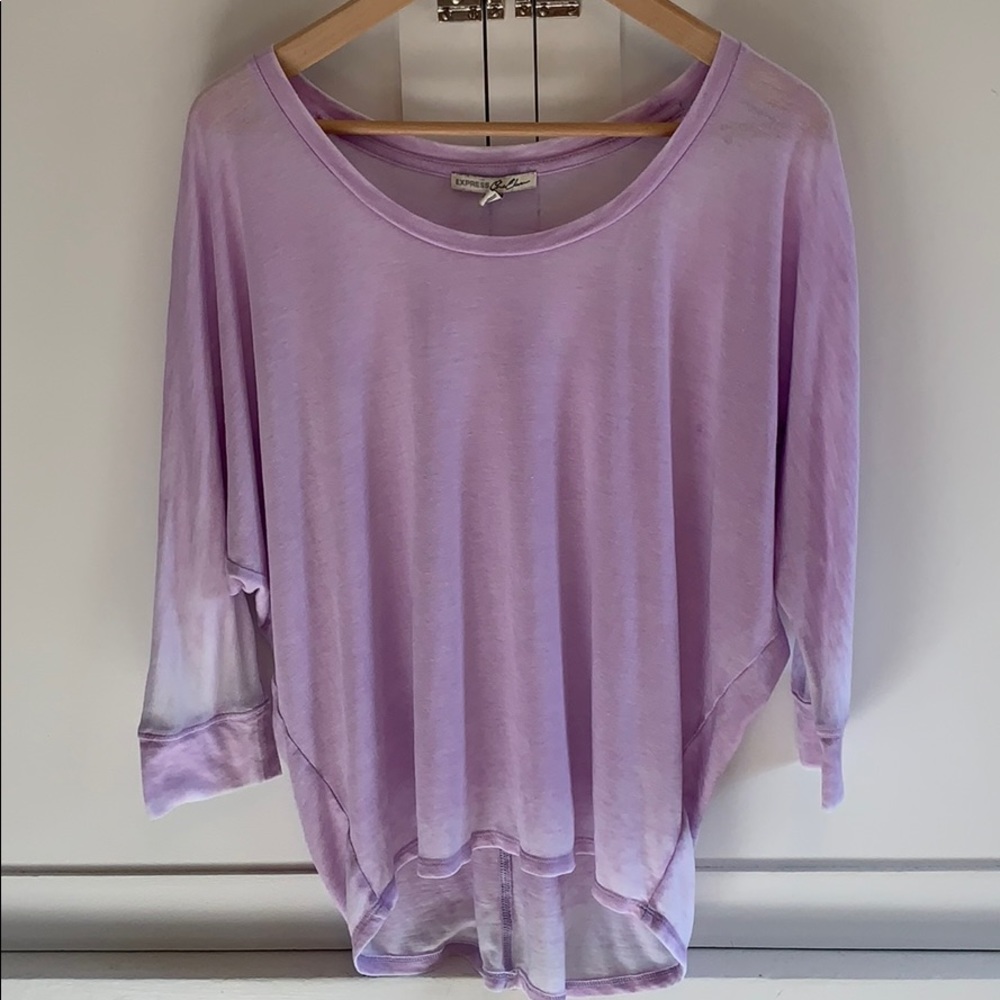 Express One Eleven faded purple dolman sleeve tee